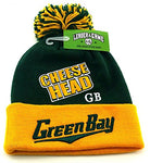 Green Bay Leader of the Game Cheese Head Cuffed Pom Beanie
