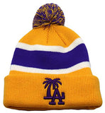 Los Angeles Headlines Palm Cuffed Pom Knit Beanie