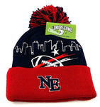 New England Leader of the Game Patriots Skyline Cuffed Pom Beanie