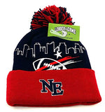 New England Leader of the Game Patriots Skyline Cuffed Pom Beanie