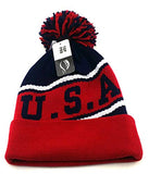 USA Top Pro Angled Cuff Pom Knit Beanie