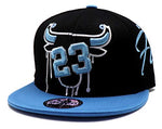 Chicago Greatest 23 MJ Bull Head Drip Snapback Hat