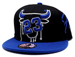 Chicago Greatest 23 MJ Bull Head Drip Snapback Hat