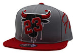 Chicago Greatest 23 MJ Bull Head Drip Snapback Hat