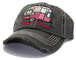 Happy Camper KBEthos Ladies' Washed Vintage Strapback Hat