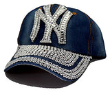New York Headlines Women's Denim Bling Strapback Hat
