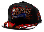 Philadelphia 76ers Mitchell & Ness Rapid Leather Snapback Hat