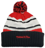 Chicago Blackhawks Mitchell & Ness Quilted Crown Cuffed Pom Beanie