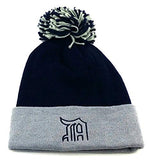 Detroit Leader of the Game Script Initial Cuffed Pom Beanie