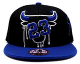 Chicago Greatest 23 MJ Bull Head Drip Snapback Hat