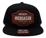 Mexico Headlines Michoacán Leather Patch Snapback Hat