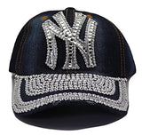 New York Headlines Women's Denim Bling Strapback Hat
