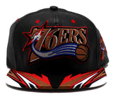 Philadelphia 76ers Mitchell & Ness Rapid Leather Snapback Hat