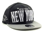 New York E-Flag Stacked Leather Strapback Hat