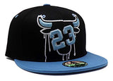 Chicago Greatest 23 MJ Bull Head Drip Snapback Hat
