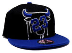 Chicago Greatest 23 MJ Bull Head Drip Snapback Hat