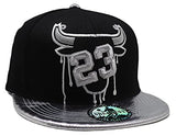 Chicago Greatest 23 MJ LUXE Bull Head Drip Snapback Hat