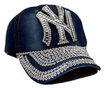 New York Headlines Women's Denim Bling Strapback Hat