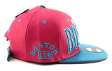 Boston E-Flag Stacked Leather Strapback Hat