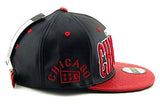 Chicago E-Flag Stacked Leather Strapback Hat