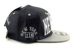 New York E-Flag Stacked Leather Strapback Hat