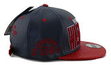 Washington DC E-Flag Stacked Leather Strapback Hat