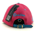 Boston E-Flag Stacked Leather Strapback Hat