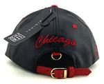 Chicago E-Flag Stacked Leather Strapback Hat