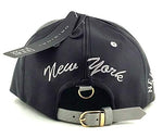 New York E-Flag Stacked Leather Strapback Hat