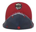 Washington DC E-Flag Stacked Leather Strapback Hat